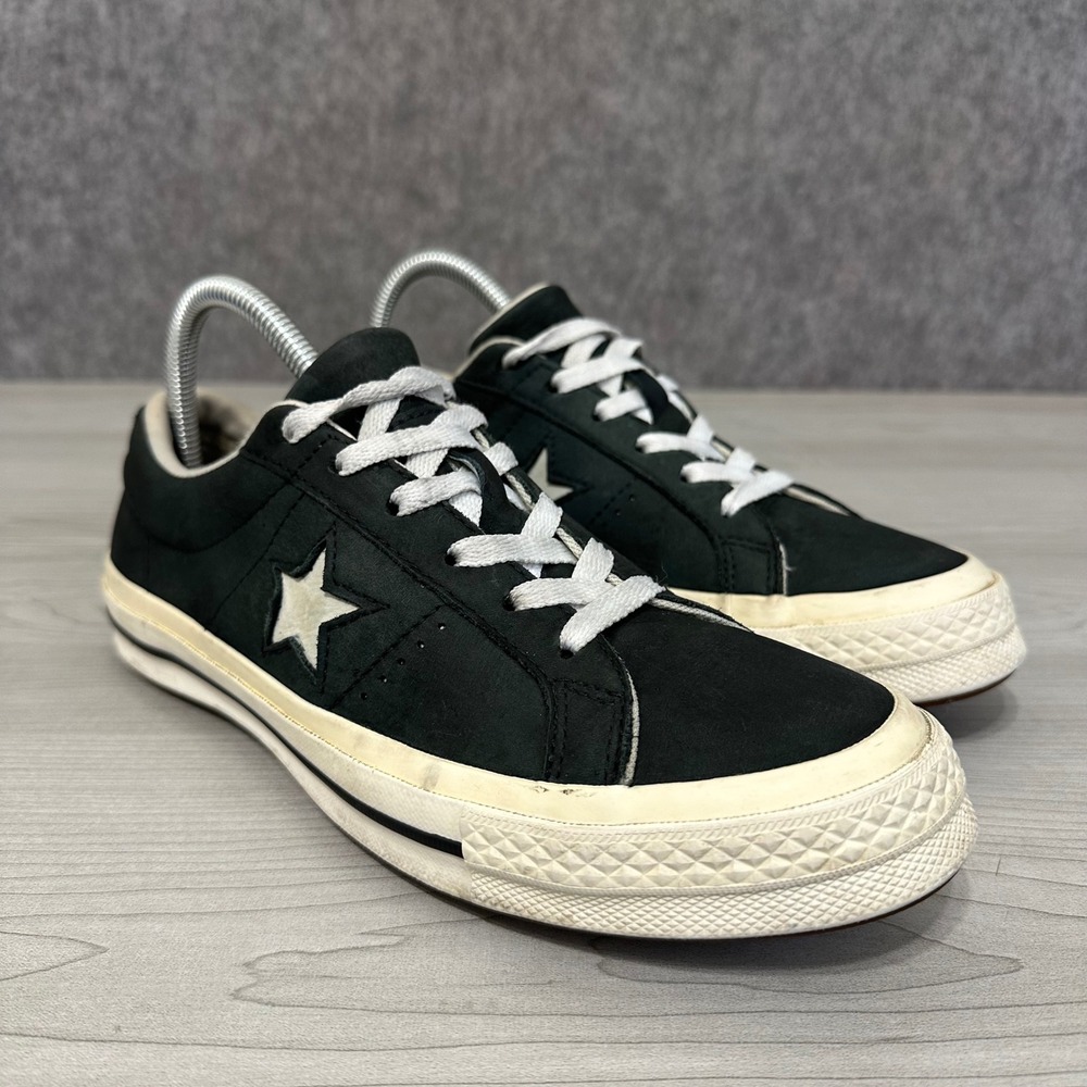 Converse One Star Sneakers Womens 8.5 Black Low Top‎ Suede Leather Casual